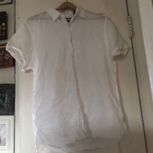 Men’s Perry Ellis short sleeve linen blend button